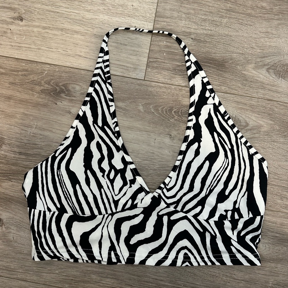 Zebra print halter top